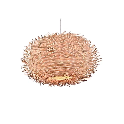 Chandelier en bois naturel nid d'oiseau pour salon et table à manger