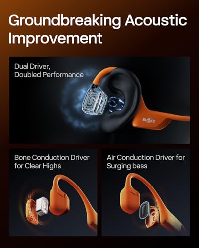 SHOKZ New OpenRun Pro 2 - Open-Ear Bone Conduction Sport Headphones, Wireless, Sweat Resistant, Comfortable Fit - 4