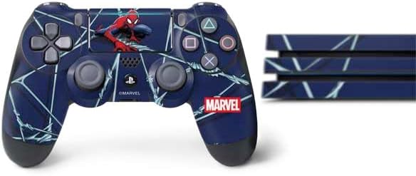 Skinit Decal Gaming Skin Compatible with PS4 Pro Bundle - Officially Licensed Marvel Spiderman Crawling Spiderman Design