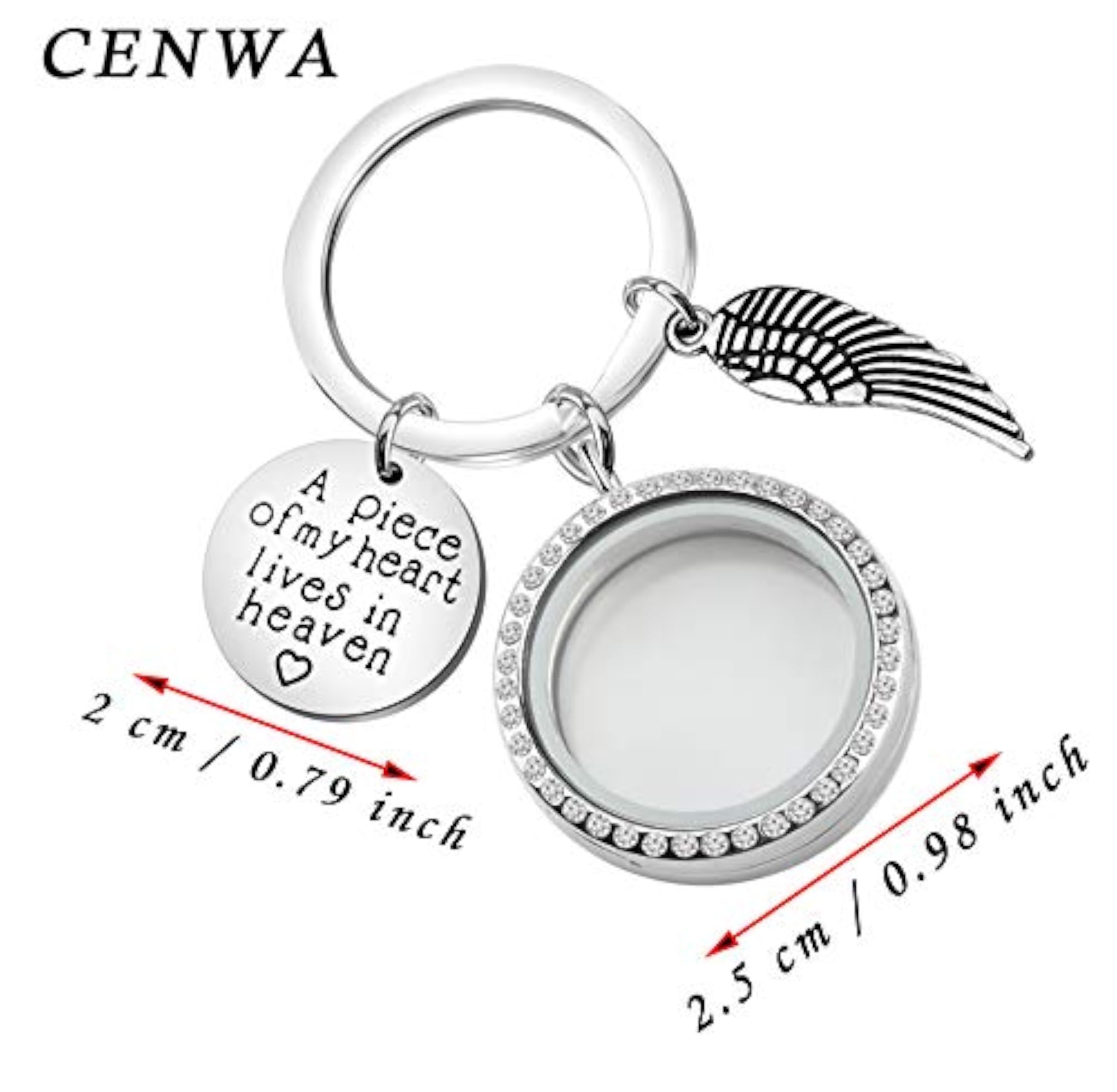Memorial Photo Frame Keychain, Sympathy Gift