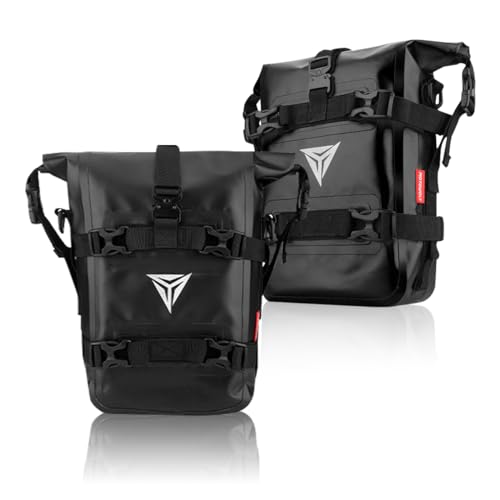 Par de Bolsas Universales para Bumper de Motocicleta Impermeables PVC para Barra de Choque Bolsa Lateral para Moto Accesorios (Negro) miniatura 1