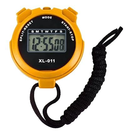 Digital Stopwatch Timer with LCD Display, Sports Timer with Lanyard, Split Time Function, 7cm x 6.5cm (Yellow)-image-37