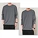 Men's Crew Neck Long Sleeve Shirt Fashion Loose Fit Solid Henley T-Shirt Workout Athletic Lightweight Sweatshirt (Small,Dark Grey)