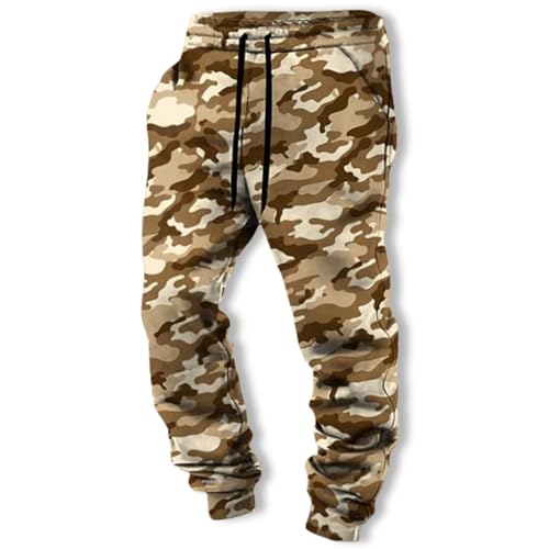 Men's Chino Jogger Pants Tactical Camo Pant Fleece Elastic Waist Drawstring Sweatpants Regular Fit Military Trousers3