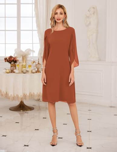 Image of GRACE KARIN Womens Formal Wedding Guest Dress 2026 Chiffon Cocktail Dress Mother of the Bride Dresses Midi Fashion Clothing