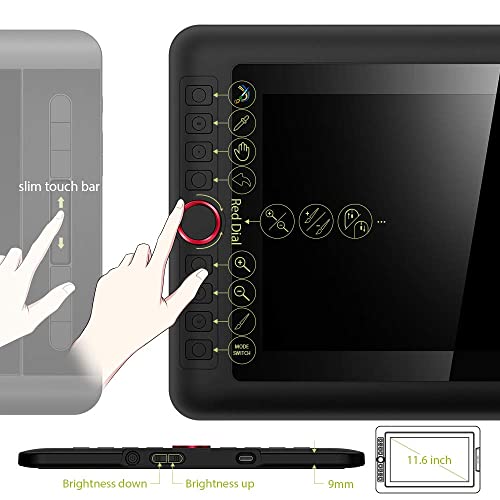 XPPen Grafiktablett mit Display Artist 12 Pro, vollständig laminiertes Display, 11,6 Zoll, 8...