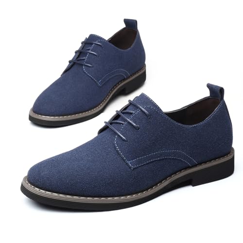 Mens Oxfords Shoes Classic Faux Suede Lace-Up Wedding Shoes Comfortable Business Walking Formal Dress Shoes for Men2