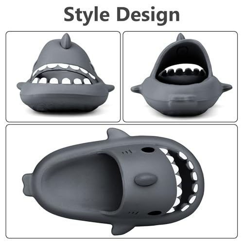 Image of Kids Shark Cloud Slides | Toddler Boys Girls Shower Slippers | Boys Girls Cute Cartoon Fish Flip Flops | Beach Pool Home Sandals | Quick Dry Non-Slip