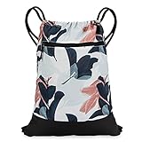 Drawstring Backpack for Women | Durable Lightweight Gym Backpack with Graphic Designs | Great for Dr