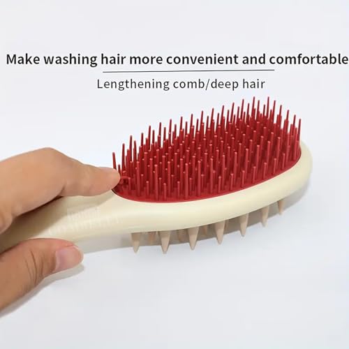 Image of COMBELLE Long Handle Silicone Shampoo Brush - Soft Bristle Scalp Massager & Hair Comb for Men, Women & Kids | Anti-Dandruff & Hair Growth