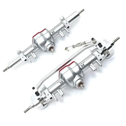 MN128 MN86 G500互換性のあるリモートコントロールカーパーツメタルフロントリアアクスルディファレンシャルアセンブリアップグレード(All Silver)