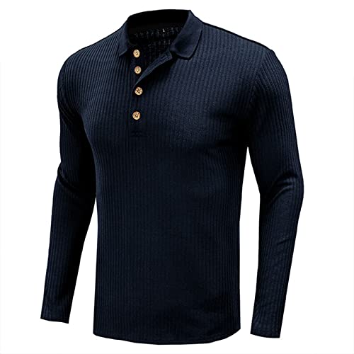 NJNJGO Camisetas masculinas com nervuras musculares stretch slim fit manga longa treino camisas polo