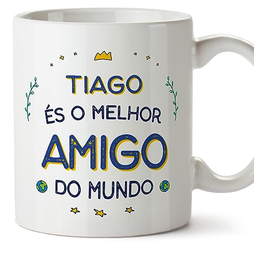 MUGFFINS Canecas personalizadas para AMIGO - em português - melhor do mundo, 11 oz / 330 ml - presente personalizável original e divertido