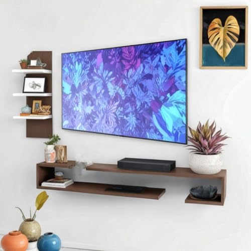 Image of C Style Tv Cabinet Floating Shelves for Wall Set,Wall Mounted Shelf for Living Room, Bedroom, Outdoor,Gallery,Stairs (Tv Cabinet)