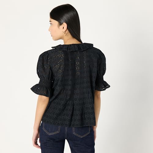 The Drop Women's Lenai Pintuck Eyelet Blouse2