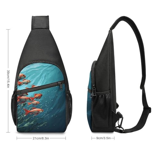 Bolso tipo sling para pecho Fish Aquarium para hombres y mujeres miniatura 2