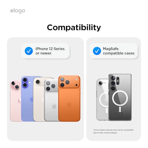 Image of elago Magnetic Suction Cup Phone Mount for iPhone, Compatible with MagSafe | Removable, Silicone, Holder, Hands-Free Selfies, Video for TikTok, Instagram Influencer, Creator, Strong Magnetism (Stone)