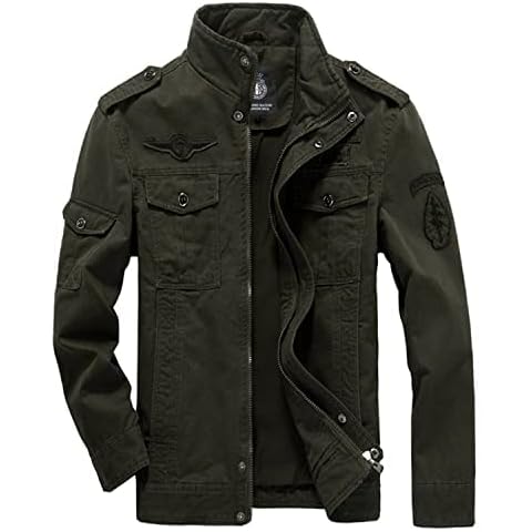 MERCIYD Men's Spring Festival Cotton Jacket Military Multi Pocket Jacket Cover