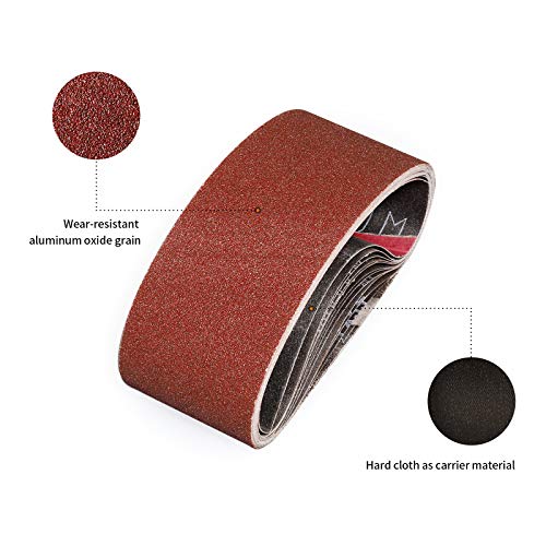 75X457mm Abrasive Sanding Belt Set - 8 Pack 40 Grits Sandpaper Belts for Portable Belt Sander