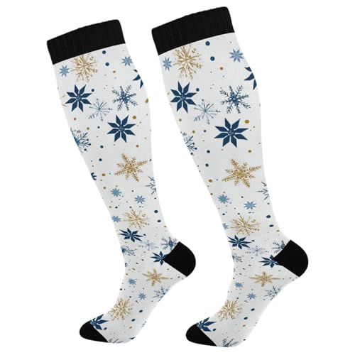 Image of SHJI Compression Socks for Women Sock Men Knee High Stockings for Running Athletic Hiking Cycling