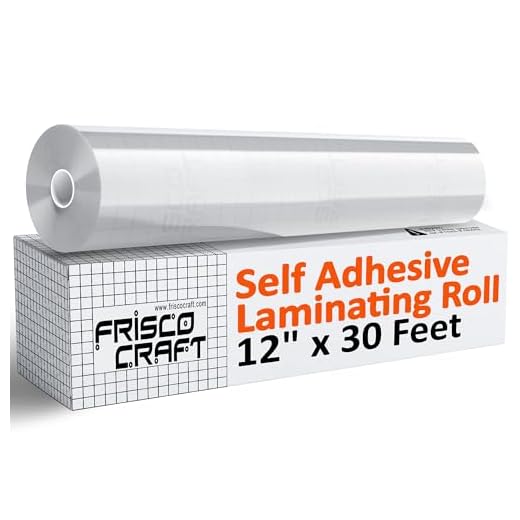 Frisco Craft Transparent Self Adhesive Laminating Roll - Self Laminating Sheets for Decals, Sticker, Photos & More - No Heat, Self Sealing, Glossy, Clear Laminating Sheets (12" x 30 ft)