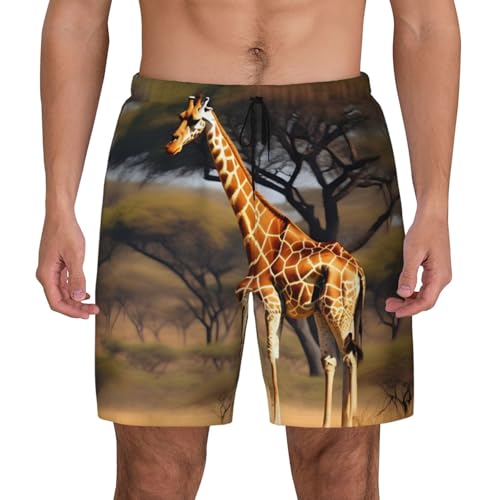 Short de bain homme séchage rapide doublure compression girafe