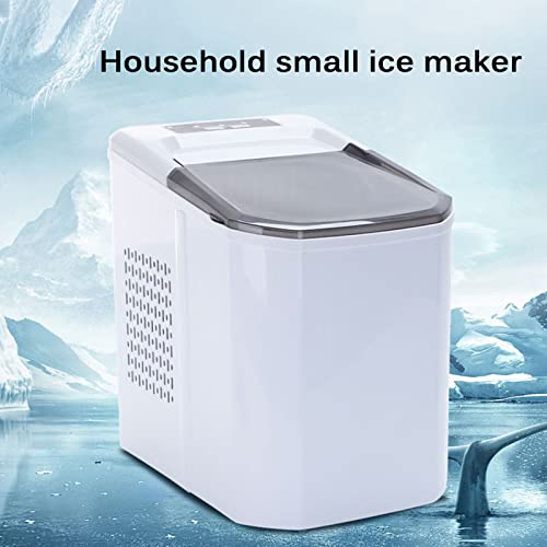 Máquina fabricadora de hielo de mostrador, portátil mini, con dos tamaños de cubos de hielo, operación silenciosa y ventana visible, para hogar, cocina, oficina, bar o fiesta miniatura 4