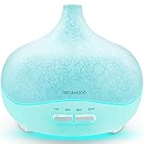 Essential Oil Diffuser 300ml Aroma Essential Oil Mist Humidifier and Waterless Auto Shut-Off for Home Office Bedroom Room Yoga Night Light(28White)