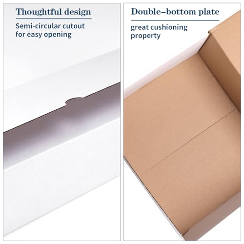 Image of ZBEIVAN 12x10x6 White Shipping Boxes Set of 15, Corrugated Cardboard Mailer Boxes for Packaging Small Business Mailing Gifts