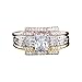 Fashion 585 Rose Gold Bridal Wedding Ring Sets Square Natural Jewelry