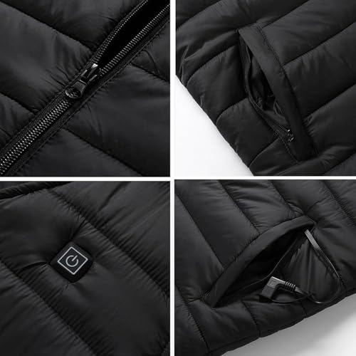 Chaleco térmico JvFbjLF recargable azul 5XL para invierno 6