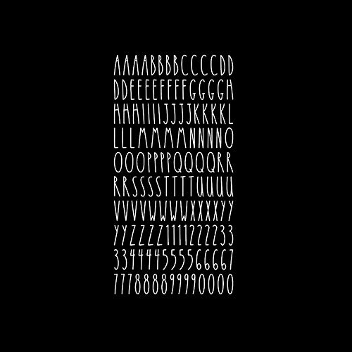 Imagnt Studio Organizing Decal ABC Set – Alphabet Letters & Digits in Skinny Font - DIY Crafts Stickers (White, Letter Height- 1.5 inches)