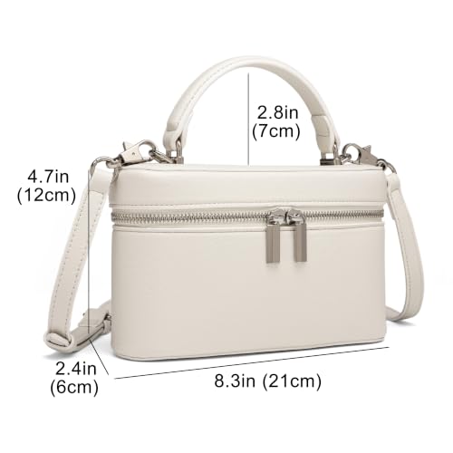 Image of Rejolly Vanity Case Handbag for Women Top-Handle PU Leather Purse Crossbody Shoulder Bag