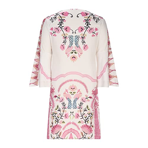 Wuztai Casual Summer Dress For Women Plus Size Bell Sleeve V Neck Floral Printed Short Sleeve A-Line Dress For Women Sundress A Pink #TOP3