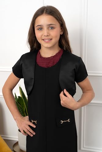 BlackButterfly Kids Satin Short Sleeve Bolero Childrens Girls Shrug4