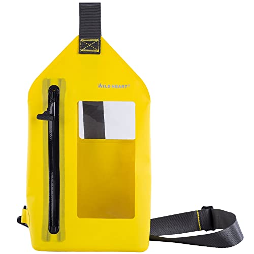 WILD HEART Waterproof sling Bag Pouch Fashion Diving Swimming Pool Beach Underwater Pouch Case Fully Waterproof Sea Fishing Diving Large Capacity Lightweight Bag(yellow)