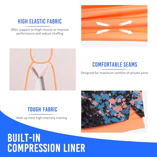 Image of maamgic Mens Workout Shorts 2 in 1 Stretch 5 inch / 7 inch Gym Shorts Running Shorts with Compression Liner Zip Pocket