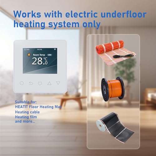 Underfloor Heating Thermostat Digital Temperature Controller Weekly Circulation Programmable Floor Sensor with WiFi