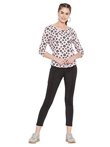 Image of GRITSTONES Women 3 /4 Sleeves Flower Printed Boat Neck Top