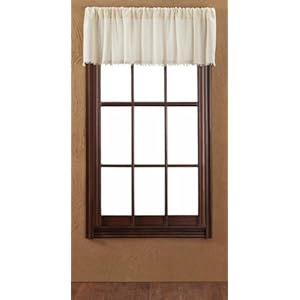 Vhc brands farmhouse 16×72 valance natural rod pocket kitchen window curtain  urban country home decor