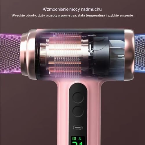 Uaktualnij bezprzewodową suszarkę Włosów, przenośną suszarkę Włosów z Akumulatorem 15000 MAh i 3 Regulowanymi Zimnymi, Gorącymi Wiatrami, lekką suszarkę podróżną do Akademików