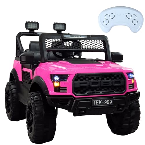 Montables, Toy The Baby Shop Montable para Niños Electrico con Control Remoto,Coche con Luz Led Frontal, Vehiculo Raptor Carro con Musica Infantil, 5kmh, 12V, 110 cm de...