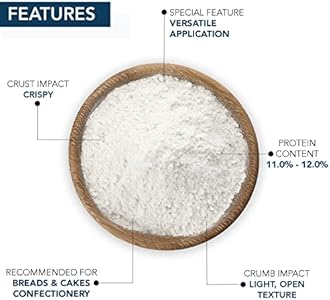 JOSEF MARC Farine De Ble T55 All Purpose Flour 2 LBS (907g) Unbleached & High Protein Flour, Type 0 Italian Flours, (Pack of 2)