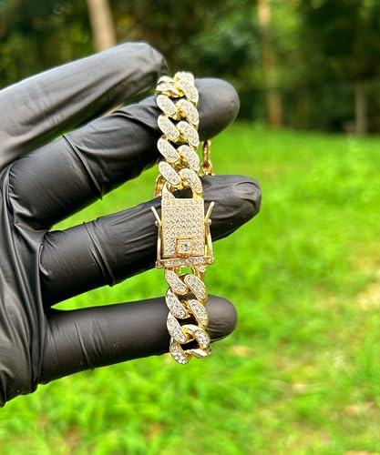 Generic San Judas Tadeo Bracelet, Stainless Steel 24k Gold Plated Saint Jude Pendant, Catholic Mexican Bracelets For Men, Medium, golden4