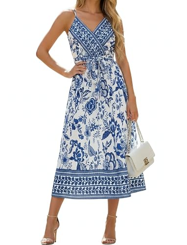 Image of PATPAT Family Matching Outfits Mommy and Me Dresses Hawaiian Tropical Vacation Beach Spaghetti Strap Dress and Shirt