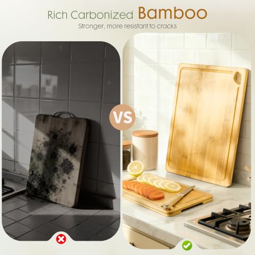 Image of Astercook Nature Bamboo Cutting Boards for Kitchen