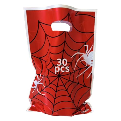 30 peças sacos de presente de aniversário, Red Spid sacos de presente para festas ou sacos de plástico para crianças para presentes festas de aniversário, Natal, sacos bolachas