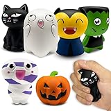 6 Packs Halloween Squishy Toys, Super Soft Fidget Sensory Toys for Halloween Party Favors Supplies,...