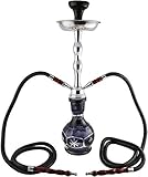 Zebra Smoke Starter Series Pack: 18' 2 Hose Hookah Combo Kit Set w/ Instant Charcoal (Like Three Kings Charcoal), Hydro Herbal Molasses(like Blue Mist), and Hookah Mouth Tips Smokes More Then Hookah Pen (Green) (GREEN)