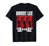 Bruce Lee Red Photo Blocks Vintage Martial Arts T-Shirt
